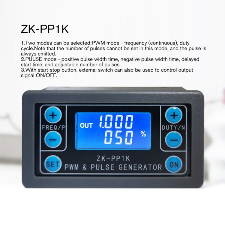 Generador de señal ZK-PP1K PWM 1Hz-150KHz PWM Ciclo de trabajo de frecuencia de pulso Generador de onda cuadrada ajustable