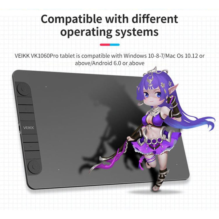 VEIKK VK1060PRO tableta Digital tablero pintado a mano tablero de dibujo electrónico se puede conectar al teléfono móvil, VK1060PRO