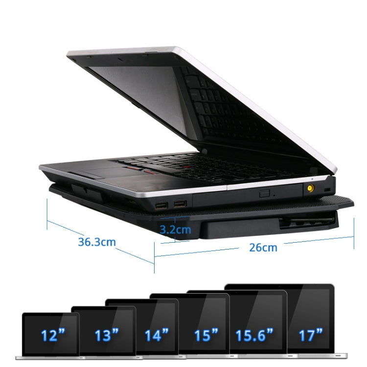 ICE COOREL N106 Soporte de refrigeración para computadora portátil con doble ventilador y radiador de ajuste de base para computadora portátil, Standard Version (Blue Light), Standard Version (Red Light), Luxury Version (Knight Dark)                   ...