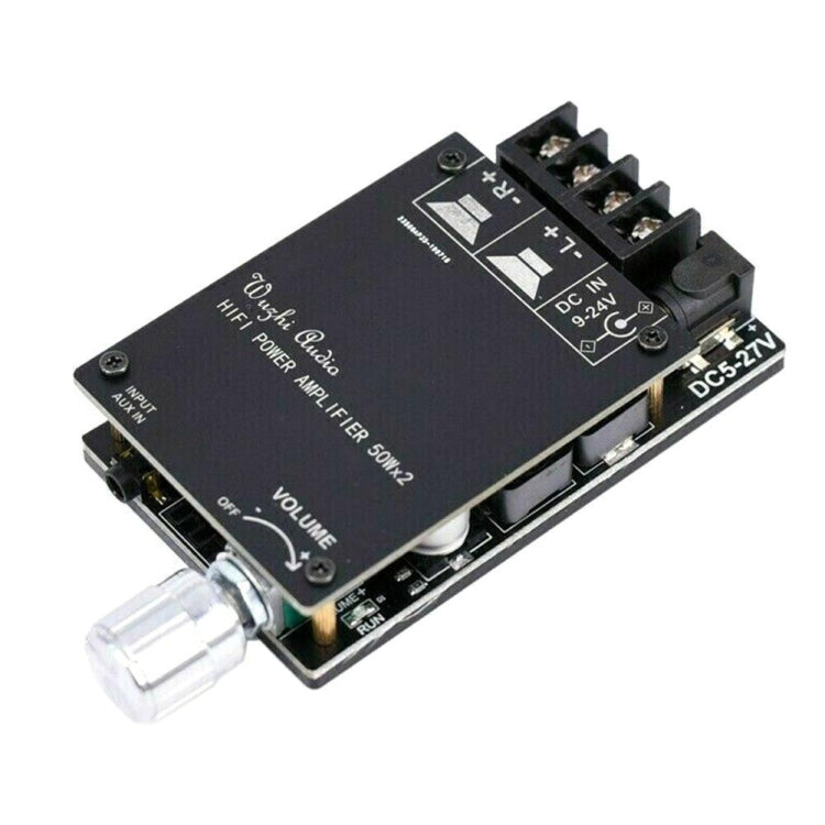ZK-502C HIFI Inalámbrico Bluetooth 5.0 TPA3116 Placa de Amplificador de Audio de Potencia Digital 50W X 2 Amplificador de AMP Estéreo, ZK-502C With Shell, ZK-502C Without Shell