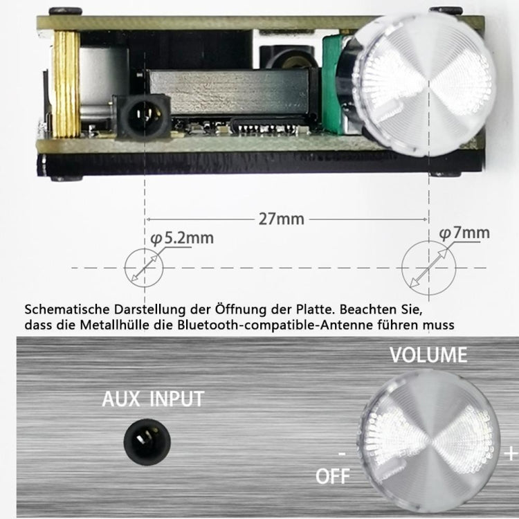 ZK-502C HIFI Inalámbrico Bluetooth 5.0 TPA3116 Placa de Amplificador de Audio de Potencia Digital 50W X 2 Amplificador de AMP Estéreo, ZK-502C With Shell, ZK-502C Without Shell