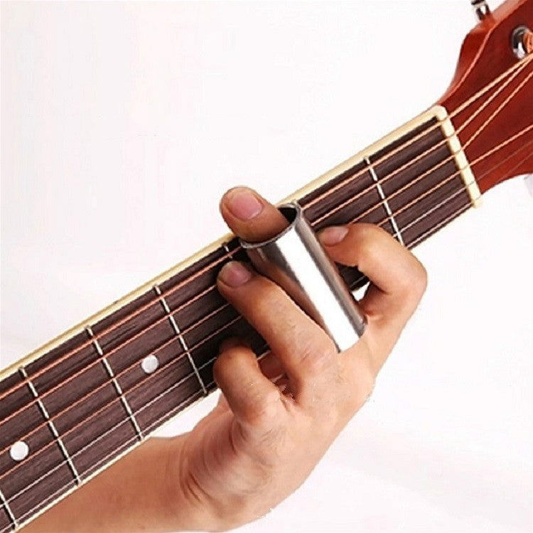 M02219 Barra deslizante de plexiglás 4 en 1 + Barra deslizante de acero inoxidable + Selección de dedo de guitarra de celuloide + Juego de caja de plástico, Plexiglass Slid Bar