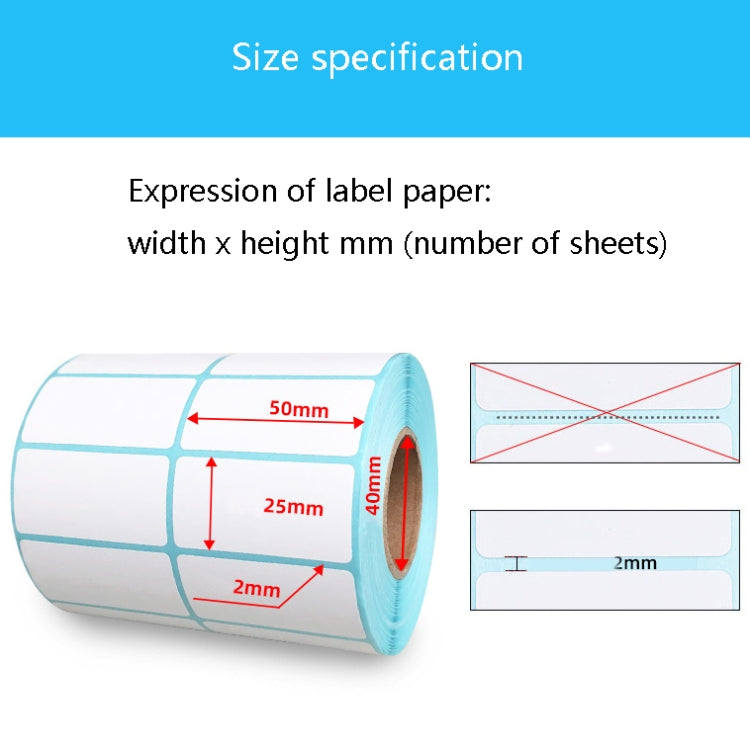Sc5030 Etiqueta de código de barras impermeable de papel térmico de tres pruebas de doble fila, 50 x 40 mm (2000 Pieces), 50 x 35 mm (2000 Pieces), 50 x 30 mm (2000 Pieces), 50 x 25 mm (2500 Pieces), 50 x 20  mm (5000 Pieces), 40 x 80  mm (1000 Pieces)...