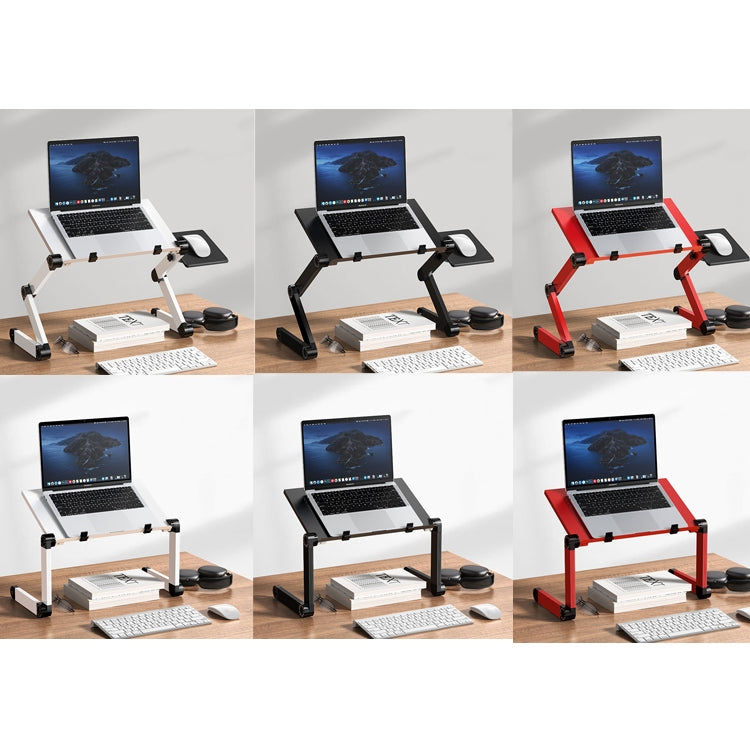 Oatsbasf Escritorio plegable para computadora, soporte para computadora portátil, estante portátil de almacenamiento con elevación plegable, estilo:, L01 White, L01 Black, L01 Red, L02 White, L02  Black, L02 Red