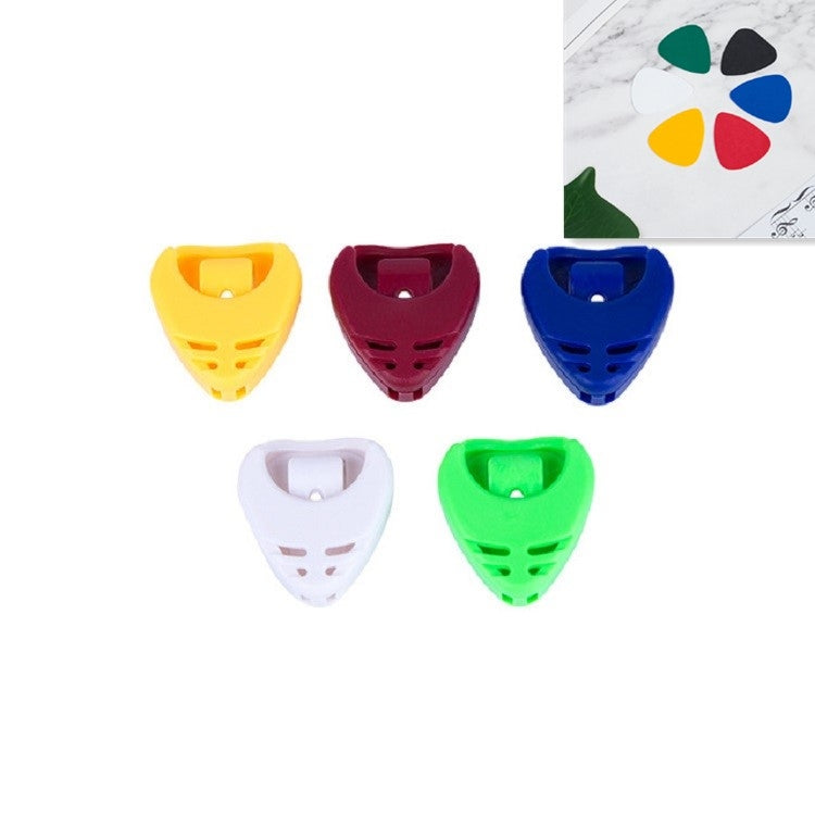 Caja de almacenamiento de ABS de 100 piezas para púa de guitarra, entrega de colores aleatorios, Heart-shaped Pick Box, Large Triangular Pick Box