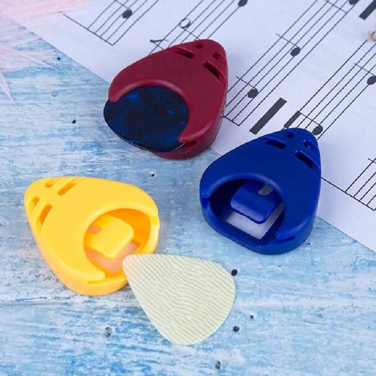 Caja de almacenamiento de ABS de 100 piezas para púa de guitarra, entrega de colores aleatorios, Heart-shaped Pick Box, Large Triangular Pick Box