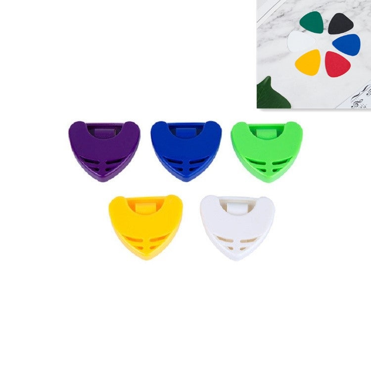 Caja de almacenamiento de ABS de 100 piezas para púa de guitarra, entrega de colores aleatorios, Heart-shaped Pick Box, Large Triangular Pick Box