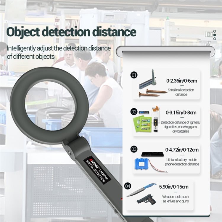ANENG DM3004 Detector de metales portátil Estación de sensibilidad de alta precisión Detector de escaneo de detección de aeropuerto, Without  Battery