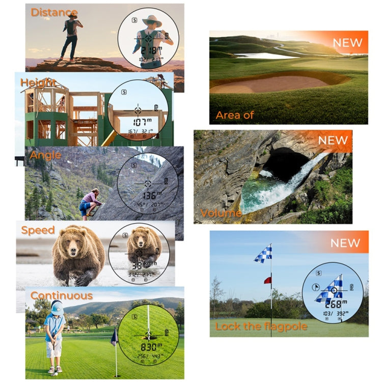 Instrumento de telémetro SNDWAY, telescopio para exteriores, instrumento de medición de Golf, SW800B 800m, SW1000B 1000m, SW1500B 1500m