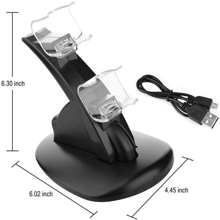 Controlador Cargador Dock LED Dual USB PS4 Estación de soporte de carga Cuna para Sony Playstation 4 PS4 / PS4 Pro / PS4 slim, for PS4 / PS4 Pro /PS4 slim