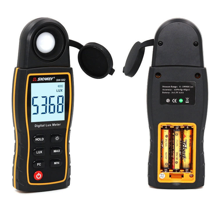 SNDWAY SW582 Medidor de iluminancia digital portátil Medidor de luz digital de alta precisión, SW582