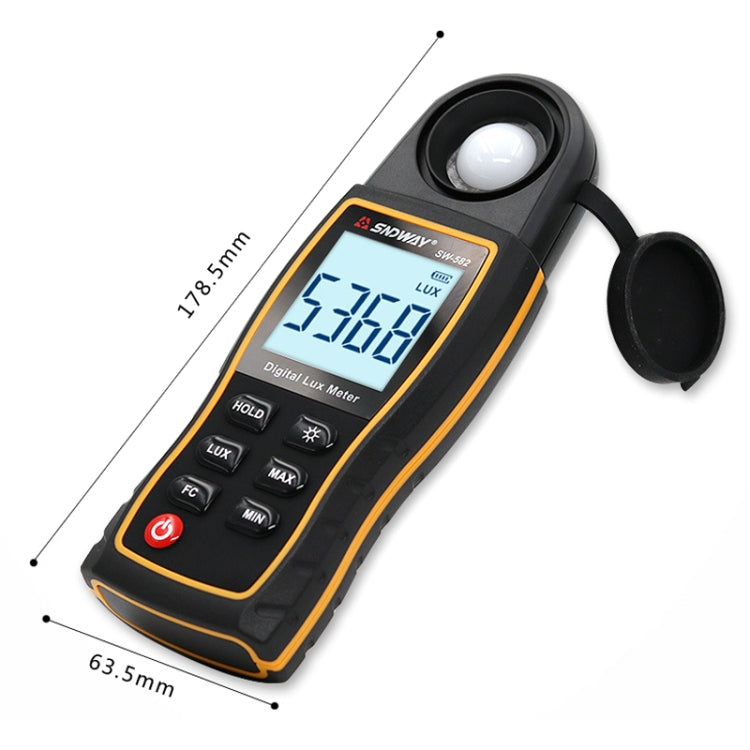 SNDWAY SW582 Medidor de iluminancia digital portátil Medidor de luz digital de alta precisión, SW582
