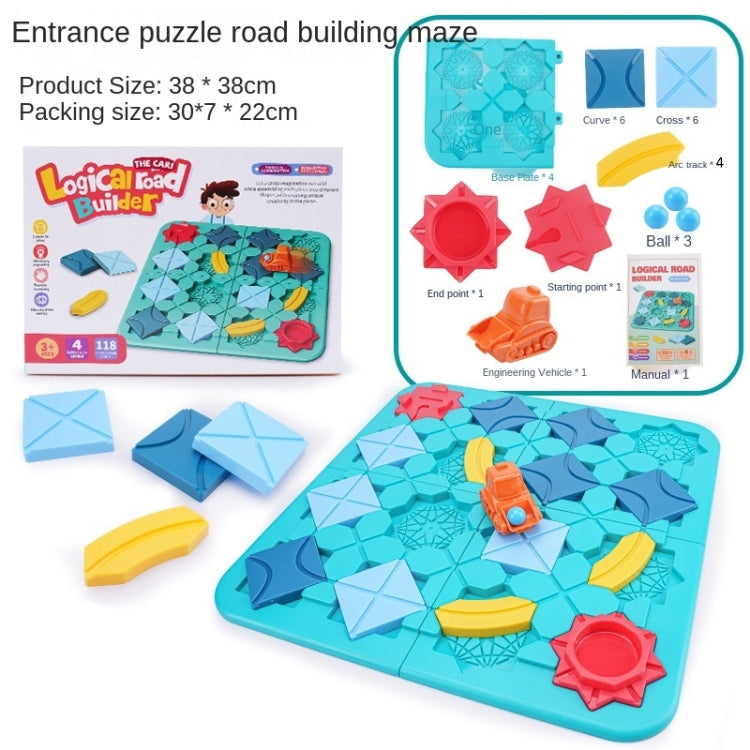 Juego de mesa Road Builder Maze Thinking Razonamiento lógico Tire hacia atrás Carretilla elevadora Juguete para niños, Maze Reasoning Toy