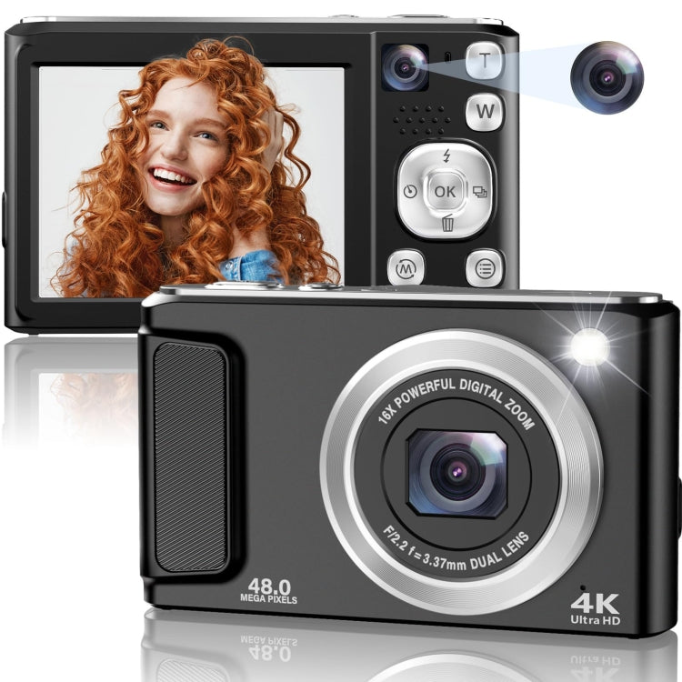 Cámara digital DC308 de 2,8 pulgadas, 4K HD, con doble cámara frontal y trasera y zoom de 16X, US Plug, EU Plug, UK Plug, AU Plug