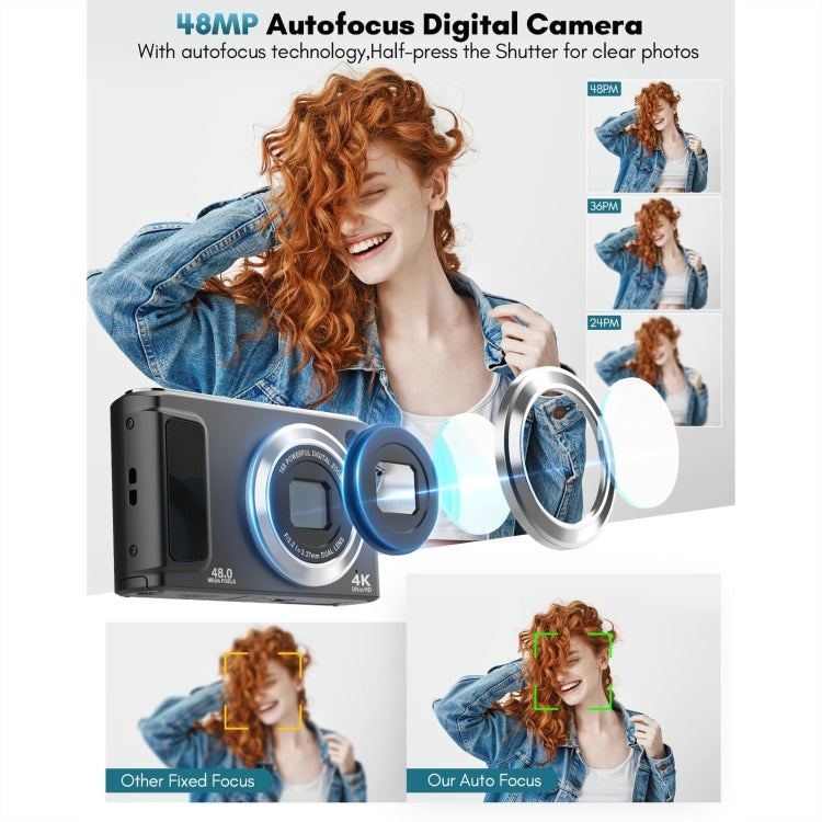 Cámara digital DC308 de 2,8 pulgadas, 4K HD, con doble cámara frontal y trasera y zoom de 16X, US Plug, EU Plug, UK Plug, AU Plug