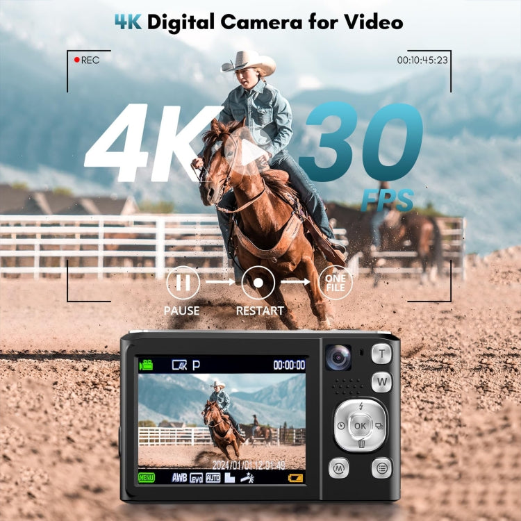 Cámara digital DC308 de 2,8 pulgadas, 4K HD, con doble cámara frontal y trasera y zoom de 16X, US Plug, EU Plug, UK Plug, AU Plug