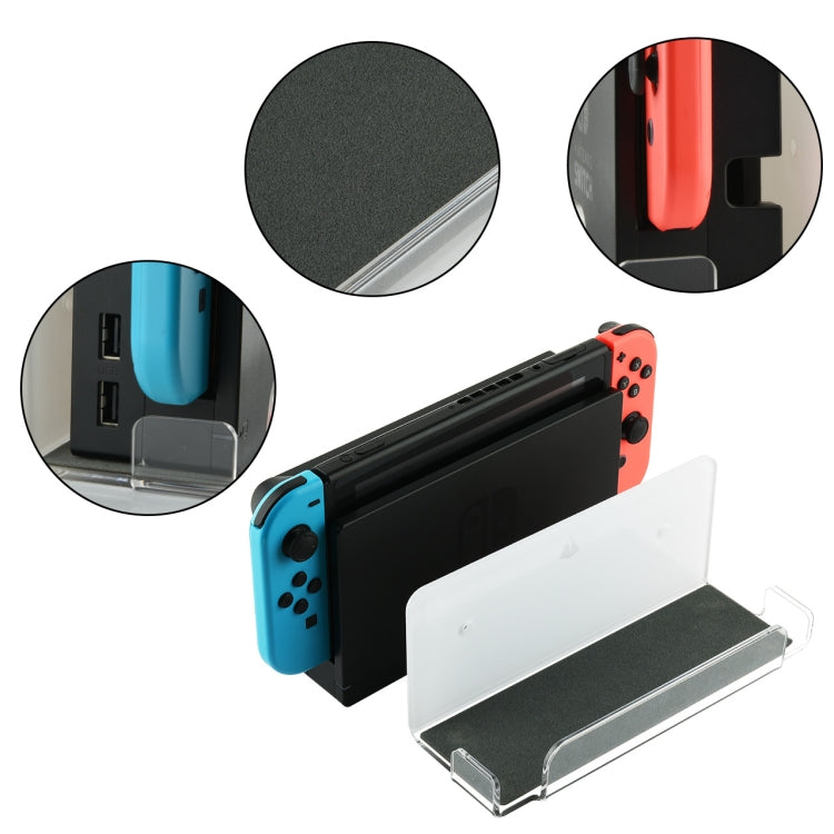 Soporte de almacenamiento de pared para consola de juegos, accesorios para consola de juegos, estante de almacenamiento para Nintendo Switch, Acrylic Black, Acrylic Transparent