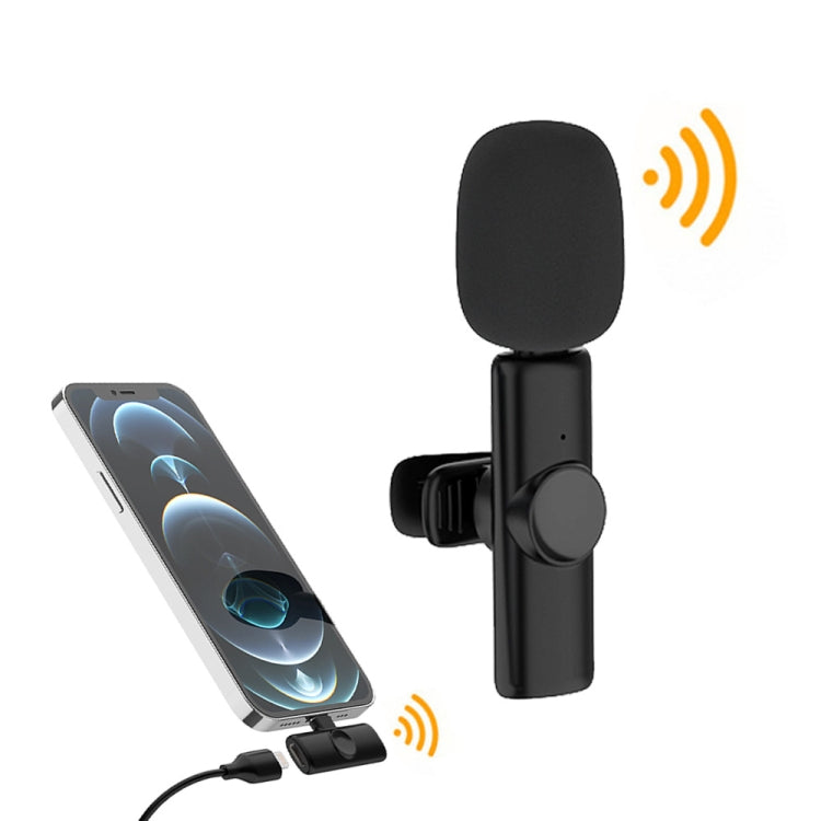 Lavalier Micrófono inalámbrico Teléfono móvil Grabación de video en vivo Micrófono pequeño, 8 Pin Direct 1 To 1, Type C  1 To 1, Type-C 1 To 2
