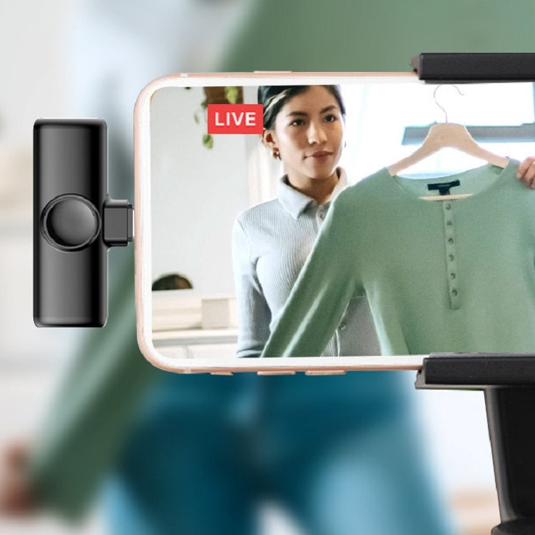 Lavalier Micrófono inalámbrico Teléfono móvil Grabación de video en vivo Micrófono pequeño, 8 Pin Direct 1 To 1, Type C  1 To 1, Type-C 1 To 2