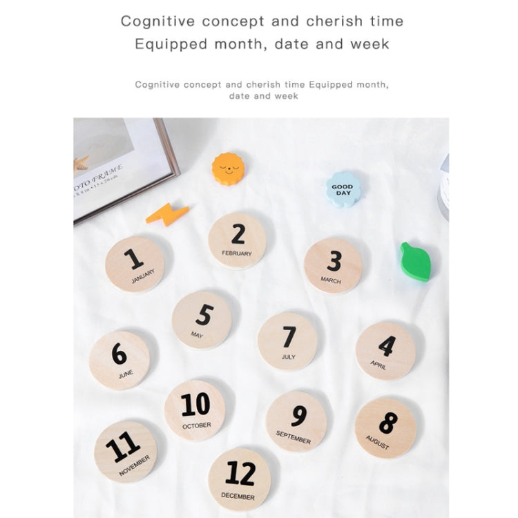 Colgante de escritorio cognitivo para bebés con calendario perpetuo de madera para habitación de niños, especificaciones:, Plywood TC, Beech GB