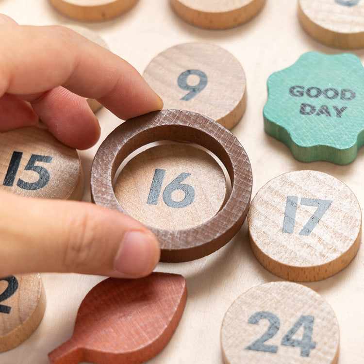 Colgante de escritorio cognitivo para bebés con calendario perpetuo de madera para habitación de niños, especificaciones:, Plywood TC, Beech GB