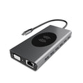 Estación de acoplamiento tipo C HUB USB BX15W con función de carga inalámbrica, BX15W