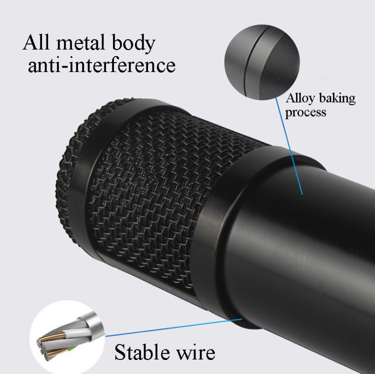 Conjunto de micrófono de condensador BM800, BM800 With USB Sound Card (Black), BM800 With USB Sound Card (Black Golden Net), BM800 With USB Sound Card (White), BM800 With USB Sound Card (Blue), BM800 With USB Sound Card (Pink)
