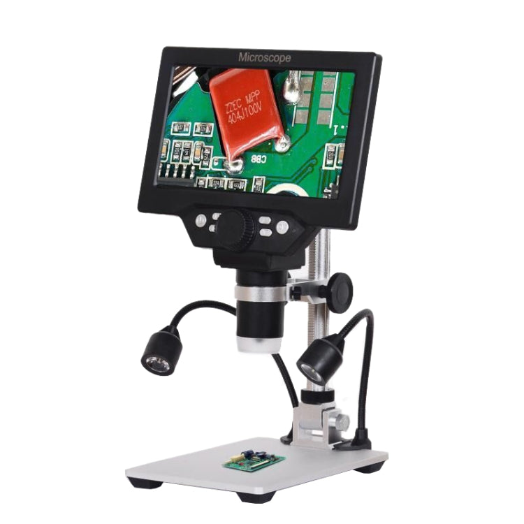 G1200D Microscopio de soporte de escritorio digital electrónico portátil con pantalla LCD de 7 pulgadas 1200X, EU Plug Without Battery, US Plug Without Battery, AU Plug Without Battery, UK Plug Without Battery