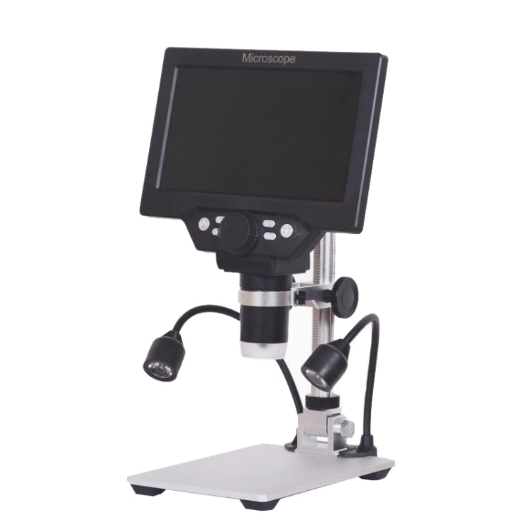 G1200D Microscopio de soporte de escritorio digital electrónico portátil con pantalla LCD de 7 pulgadas 1200X, EU Plug With Battery, US Plug With Battery, AU Plug With Battery, UK Plug With Battery