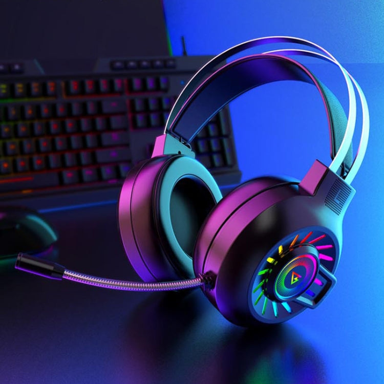 Auriculares para juegos con cable luminosos FOREV G97 RGB con micrófono, especificaciones:, Standard (Black), 7.1 Channel (Black)