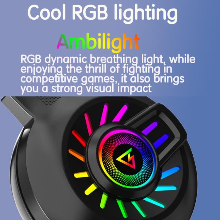Auriculares para juegos con cable luminosos FOREV G97 RGB con micrófono, especificaciones:, Standard (Black), 7.1 Channel (Black)