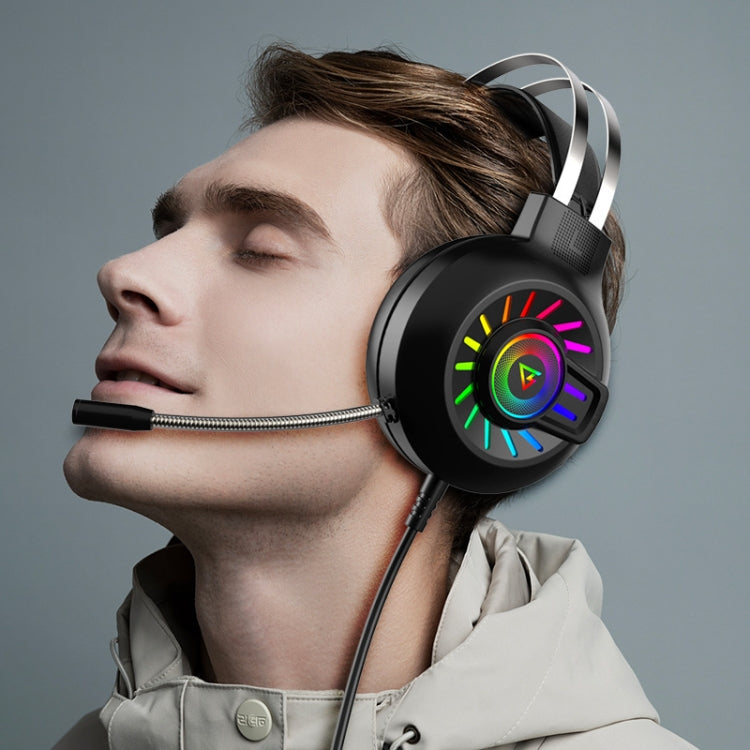 Auriculares para juegos con cable luminosos FOREV G97 RGB con micrófono, especificaciones:, Standard (Black), 7.1 Channel (Black)