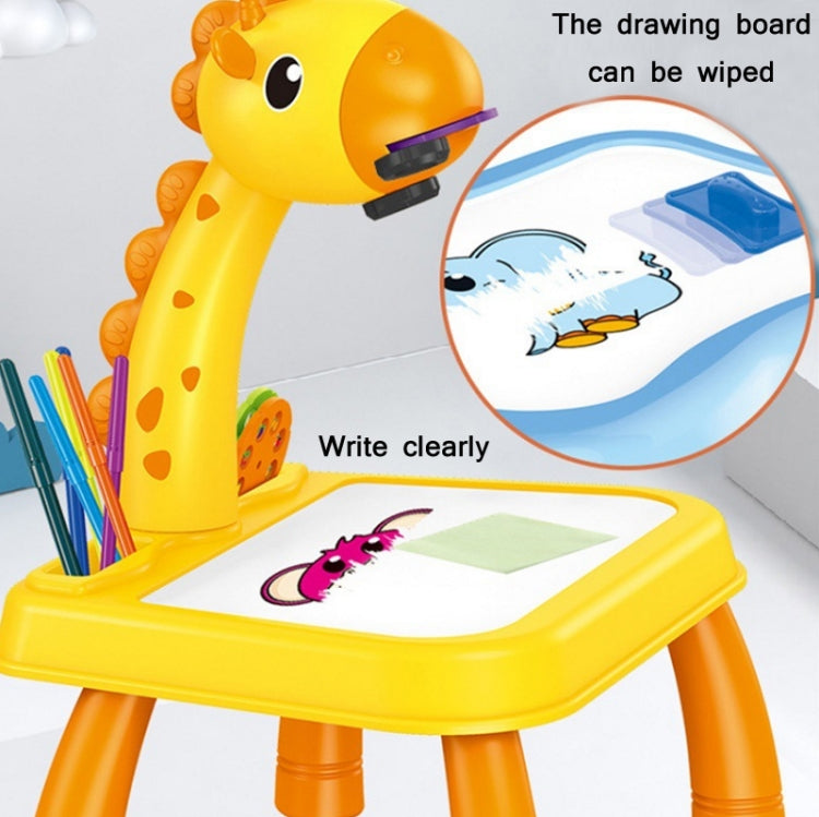 Tablero de escritura de juguete de pintura de proyección multifuncional para niños, sin pluma de acuarela, estilo:, Giraffe Yellow, Blue (No Projection), Pink (No Projection), Giraffe Pink, Dinosaur Blue, Dinosaur Pink
