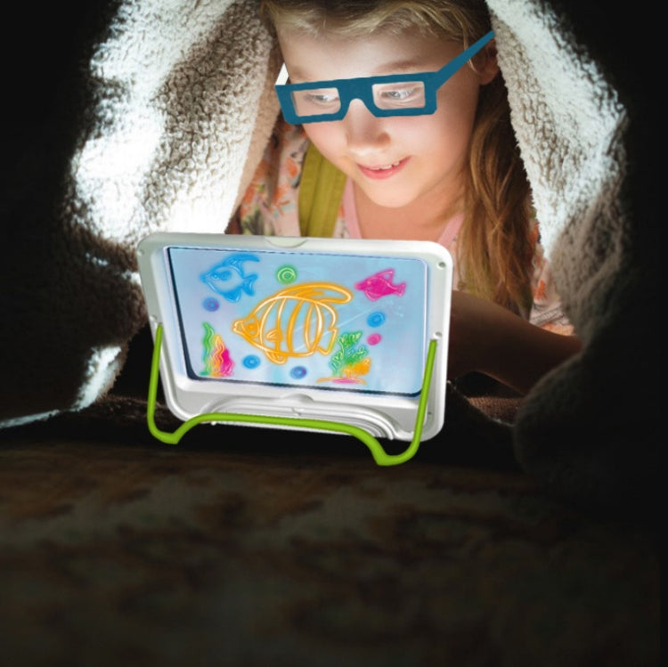 Tablero de dibujo para niños 3D luminoso multifuncional, sin pluma de acuarela, estilo:, 3D Space, 3D Dinosaur, 3D Ocean, Luminous Space, Luminous Ocean, Luminous Dinosaur