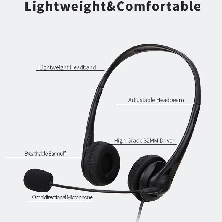 SOYTO SY490 Oficina de enseñanza Clase de red Educación para estudiantes Auriculares para computadora, estilo:, Double Ear Black 3.5mm, Double Ear Black USB, Double Ear Black Separation USB