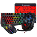 T-WOLF TF-800 Juego de auriculares con teclado y ratón luminosos para juegos 4 en 1