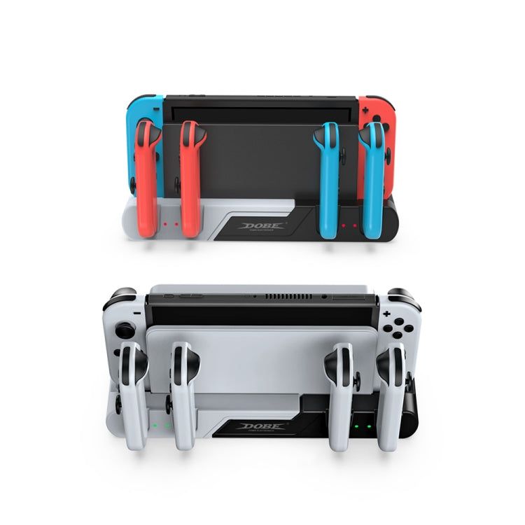 DOBE TNS-0122 Base de carga 4 en 1 Gamepad para Switch OLED, TNS-0122 Red Black, TNS-0122 White Black
