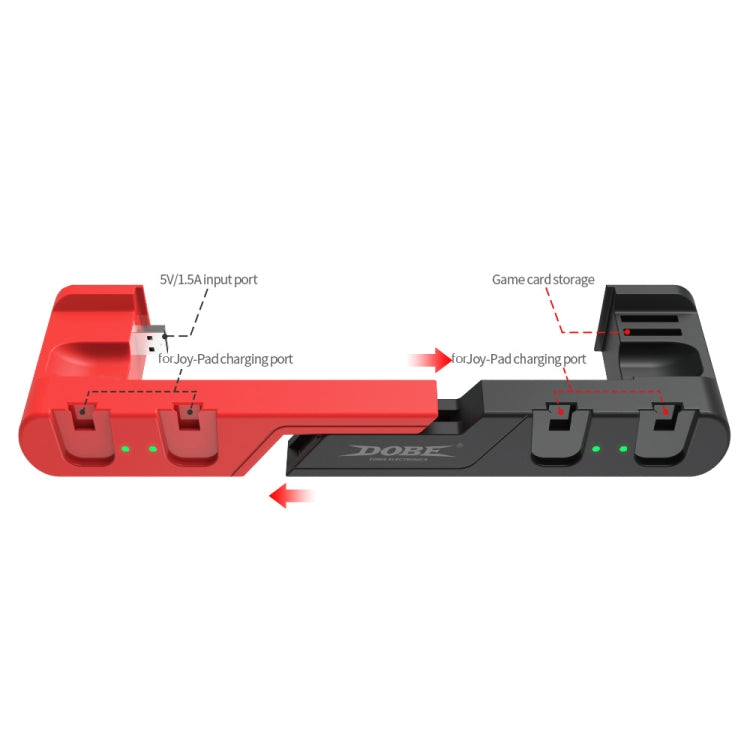 DOBE TNS-0122 Base de carga 4 en 1 Gamepad para Switch OLED, TNS-0122 Red Black, TNS-0122 White Black