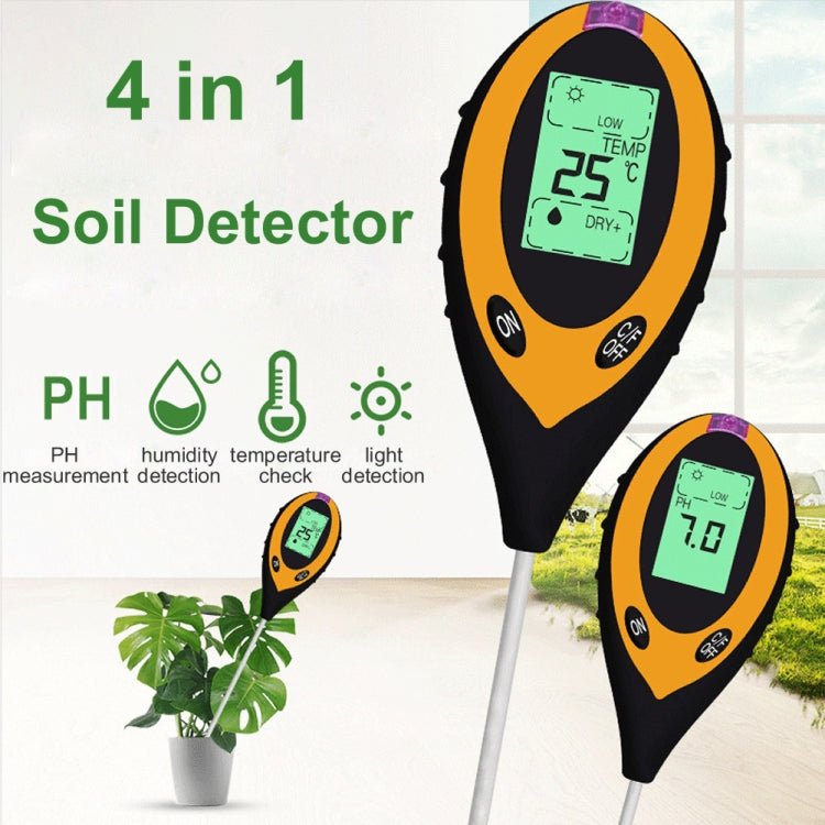 TR01 4 en 1 Detector de suelo Probador electrónico de PH del suelo, 4 In 1