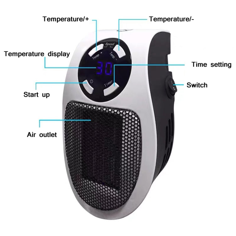 Calentador pequeño de control de temperatura inteligente multifuncional para el hogar, especificación:, EU Plug, US Plug, UK Plug