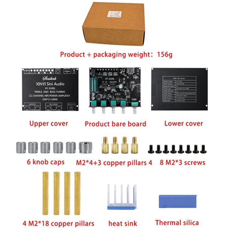XINYI XY-S100L Sini Canal de audio 2.1 Módulo de placa de alimentación Bluetooth, XY-S100L