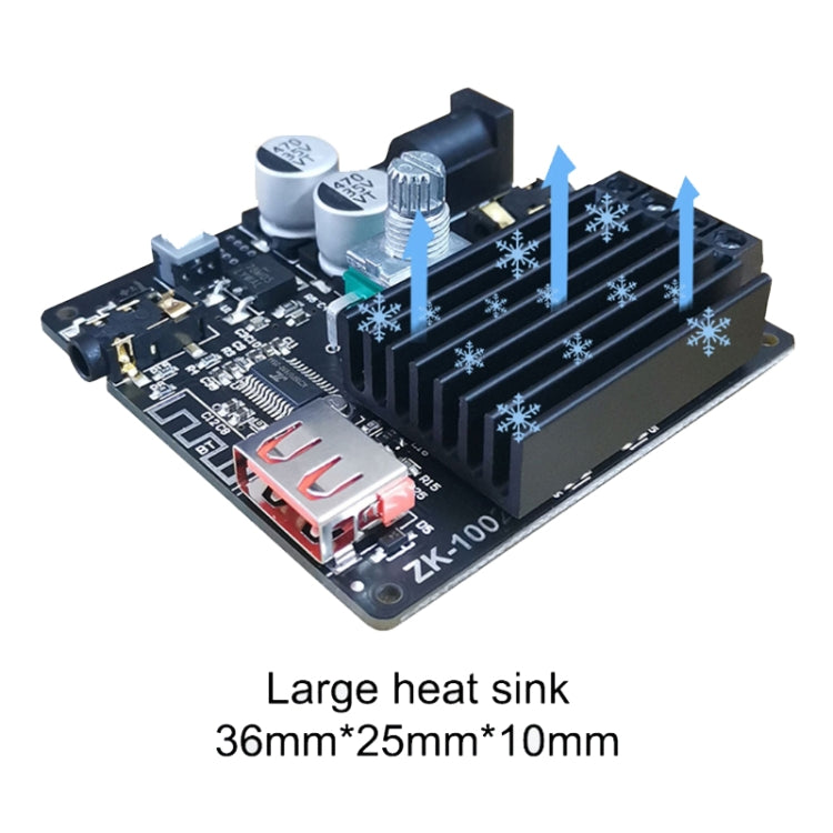 ZK-1002M Mini receptor de audio estéreo Bluetooth Clase D Módulo de placa de alimentación digital, ZK-1002M