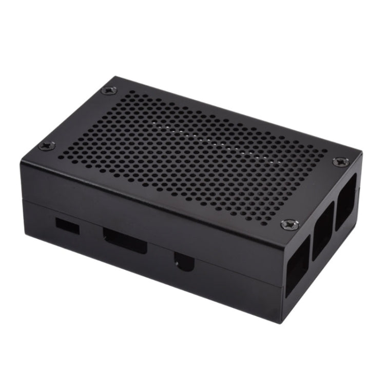 Caja de refrigeración de rejilla de carcasa de aleación de aluminio para Raspberry Pi 3 Modelo B Pi 2/B +, Black, Black with Fan, Silver, Silver with Fan