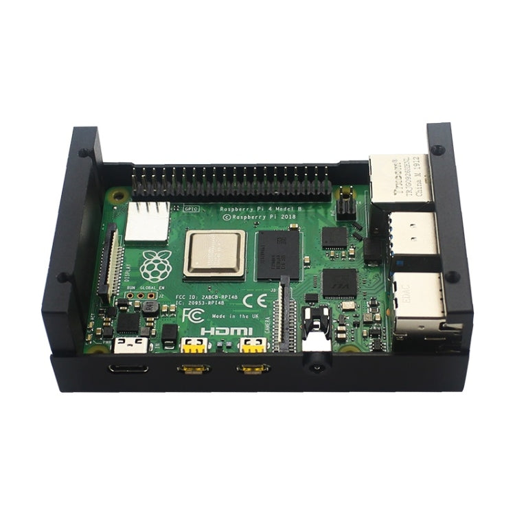 Caja de refrigeración de rejilla de carcasa de aleación de aluminio para Raspberry Pi 3 Modelo B Pi 2/B +, Black, Black with Fan, Silver, Silver with Fan