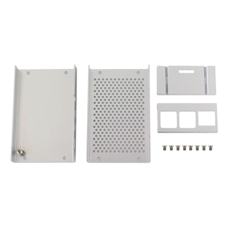 Caja de refrigeración de rejilla de carcasa de aleación de aluminio para Raspberry Pi 3 Modelo B Pi 2/B +, Black, Black with Fan, Silver, Silver with Fan