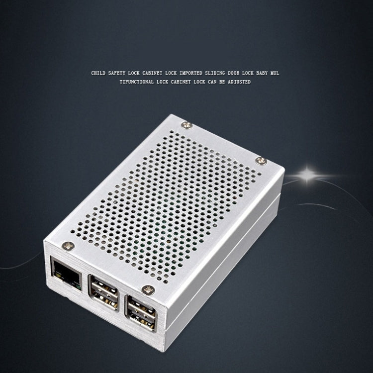 Caja de refrigeración de rejilla de carcasa de aleación de aluminio para Raspberry Pi 3 Modelo B Pi 2/B +, Black, Black with Fan, Silver, Silver with Fan