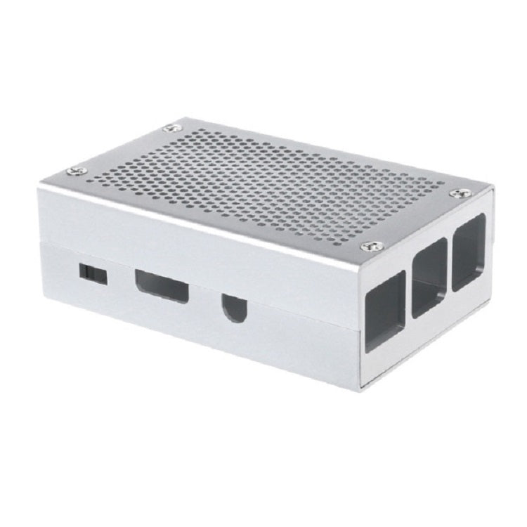 Caja de refrigeración de rejilla de carcasa de aleación de aluminio para Raspberry Pi 3 Modelo B Pi 2/B +, Black, Black with Fan, Silver, Silver with Fan