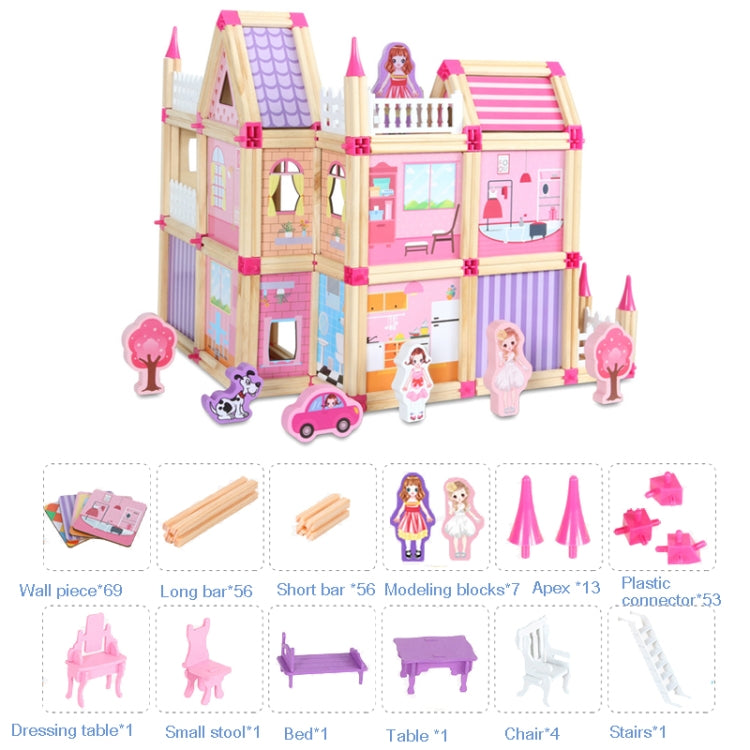 Niños construyendo maestro juguete de madera 3D modelo ensamblado, 298 PCS