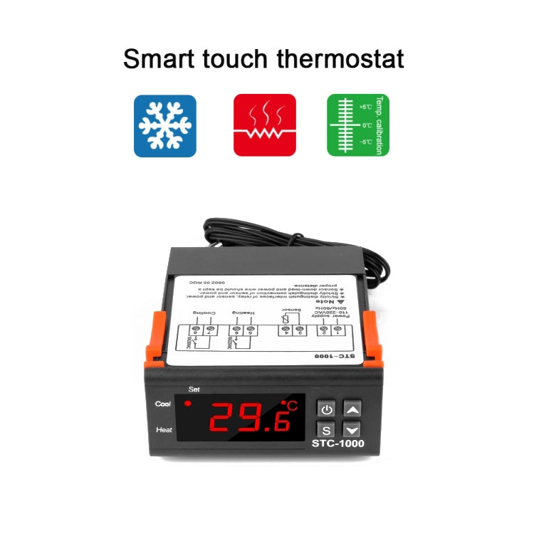 STC-1000 Acuario Incubación Mariscos Máquina Electrónica Número Microordenador Controlador de temperatura Interruptor, 12V
