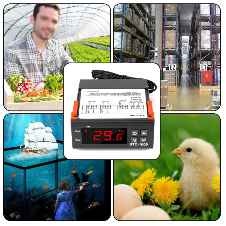 STC-1000 Acuario Incubación Mariscos Máquina Electrónica Número Microordenador Controlador de temperatura Interruptor, 12V